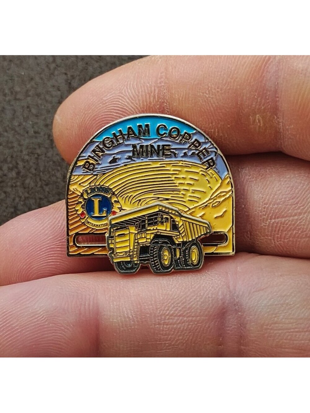 80s Bingham Copper Mine Utah Haul Truck Souvenir Pin